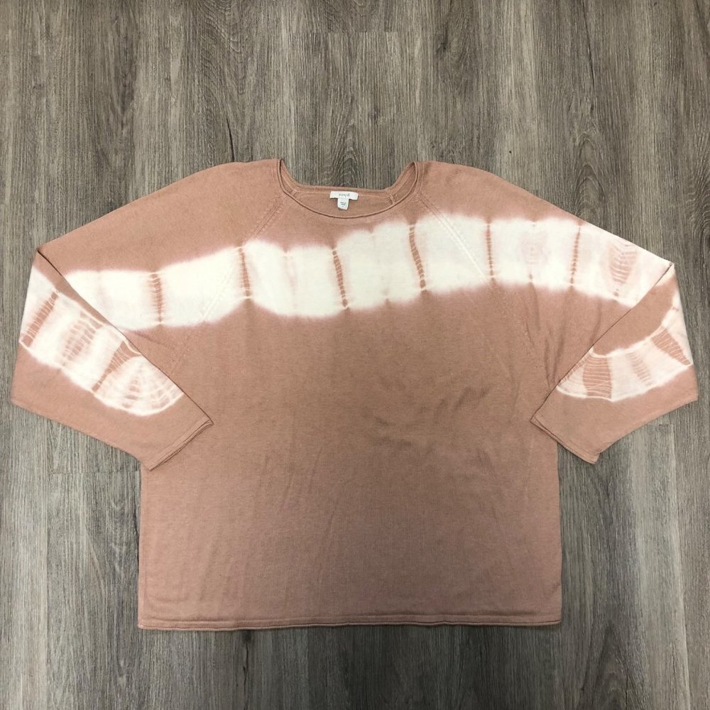 Pure Jill Blush Pink White Tie Dye Crewneck Sweater Women's Size Large Knit Top